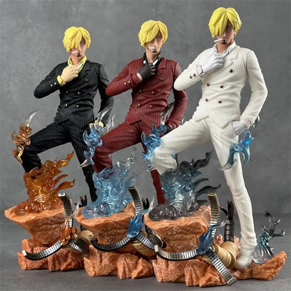One Piece Resonance Series GK Diable Jambe Twin Wings Sanji white suit Figure Scene Sculpture PVC Model Collection Toy Gift 24cm