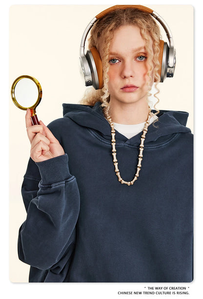 ZODF Retro Autumn Winter Washed Cotton Hoodies Unisex Loose 380gsm Knitted Sport Hooded Pullovers Brand Clothes HY0884