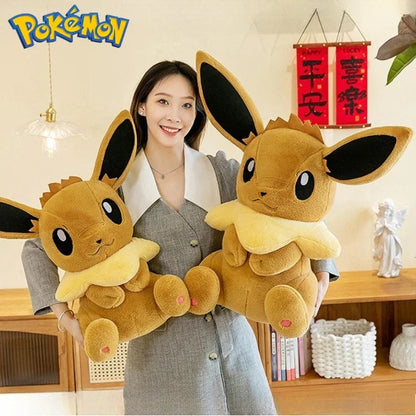 50/60/75CM Pokemon Eevee Plushies Cartoon Anime Kawaii Big Size Ornament Peluche Children Toy Stuffed Comfortable Soft Doll Gift
