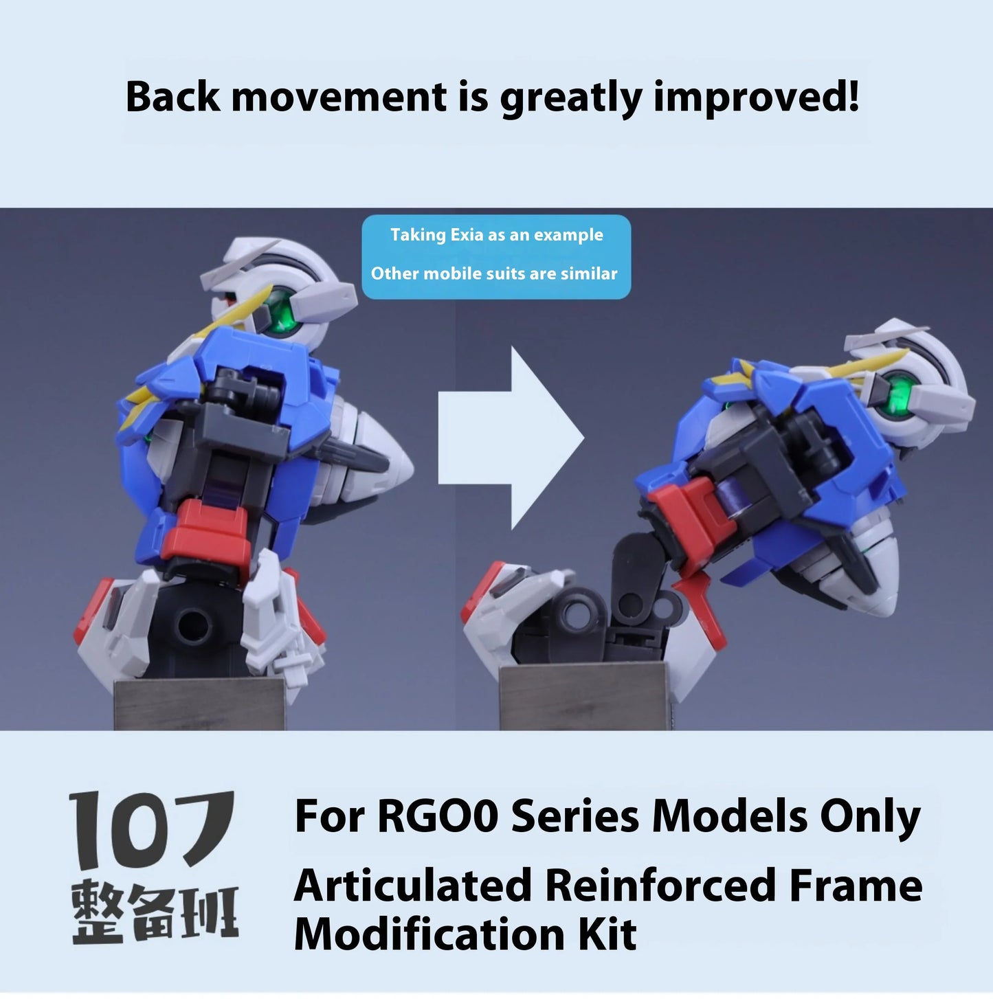 In Stock 107 Model Kits Reinforced Movable Frame Modified Parts For RG00 All Series Mobile Suit Model Details Replacement Parts