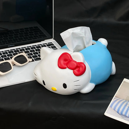 New Sanrio Hello Kitty Tissue Box Cute Party Paper Drawing Box Creative Design Napkin Storage Box