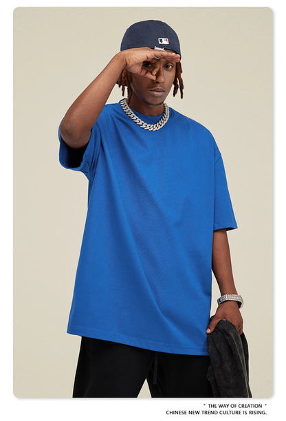 ZODF 2025 Heavy-Weight 425gsm 100% Cotton T-Shirts For Men Unisex Summer Oversized O-Neck Basic Solid T Shirt Brand Tees HY0485