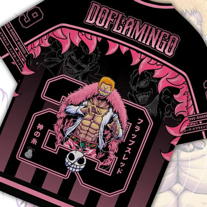29 Jersey One Piece Doflamingo Anime Korean Style Kpop Baseball Hockey T-shirt Fashion Streetwear Anime Daily Unisex Tops Tees