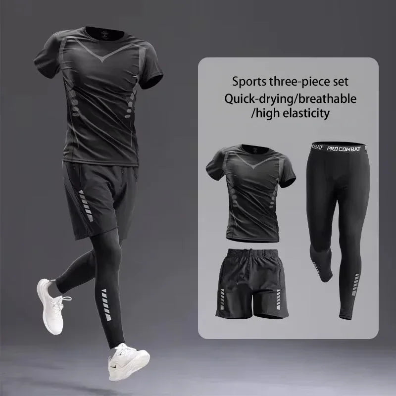 Men’s Sportswear Suit 1-5pcs – All-Season Running Cycling & Fitness Quick-Dry Track Set