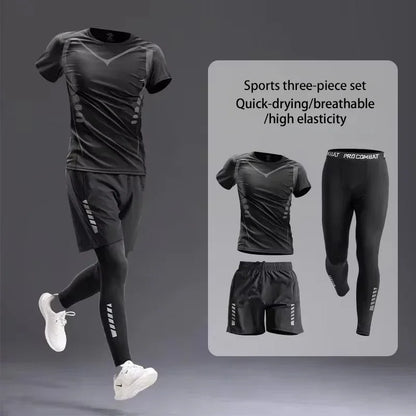 Men’s Sportswear Suit 1-5pcs – All-Season Running Cycling & Fitness Quick-Dry Track Set