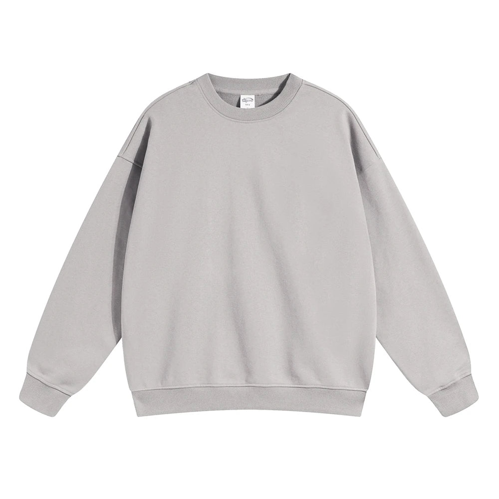 ZODF 2024 Autumn Winter Men's Basic O-Neck Sweatshirt Unisex Loose Solid 430gsm Terry Pullovers Streetwears HY0910