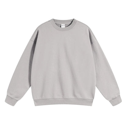 ZODF 2024 Autumn Winter Men's Basic O-Neck Sweatshirt Unisex Loose Solid 430gsm Terry Pullovers Streetwears HY0910