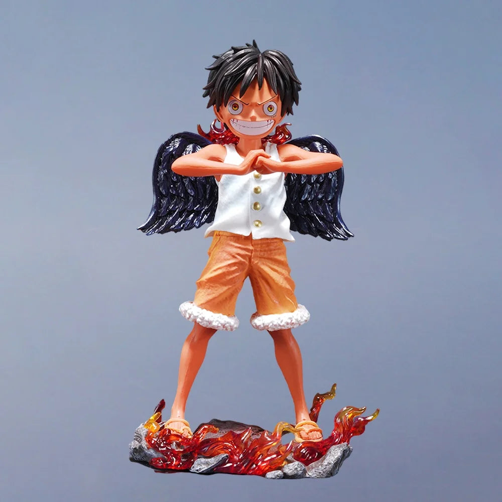 17cm Anime ONE PIECE Seraphim Luffy PVC Action Figure Desktop Ornament Model Toy Gift