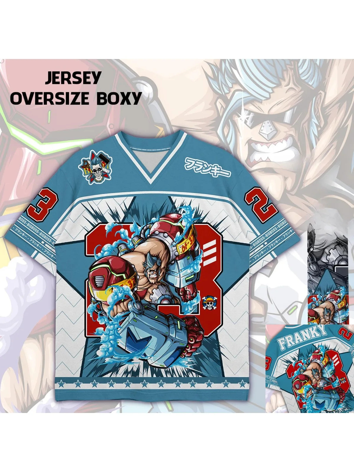23 Jersey One Piece Franky Anime Y2k Korean Style Kpop Baseball Hockey T-shirt Fashion Streetwear Anime Daily Unisex Tops Tees