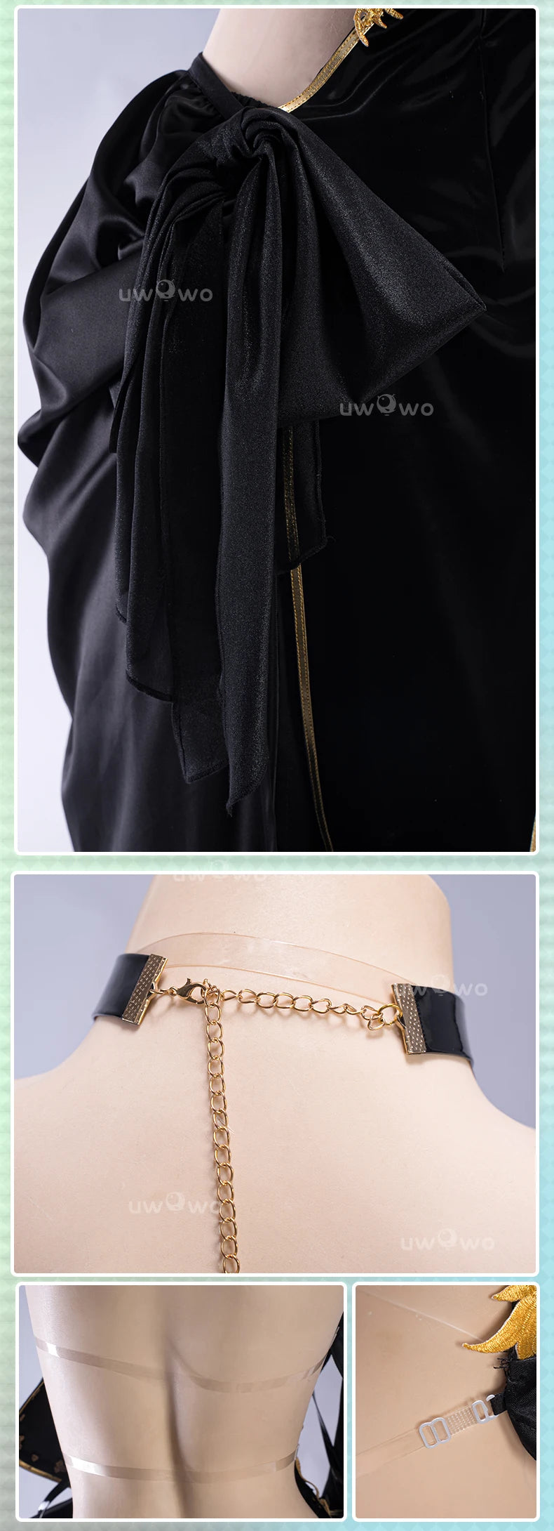 IN STOCK UWOWO CC Cosplay Game Codee Geasss: C.C. CC Black Gown Cosplay Costume Party Dress Halloween Costume