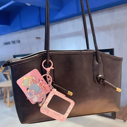 Genuine Sanrio Hello Kitty Kuromi Melody Pachacoo Cinnamoroll Hangyodon Gudetama Writ Boar Graffiti Toy Keychain Birthday Gift