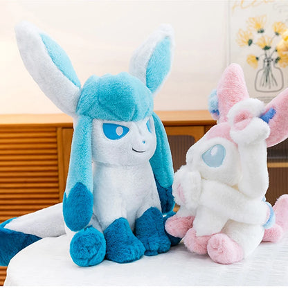 40/80cm Cartoon Large Sylveon Glaceon Pokemon Plush Toys Pillow Doll Cute Ornament Stuffed Plushie Eevee Pokémon Gift for Kids