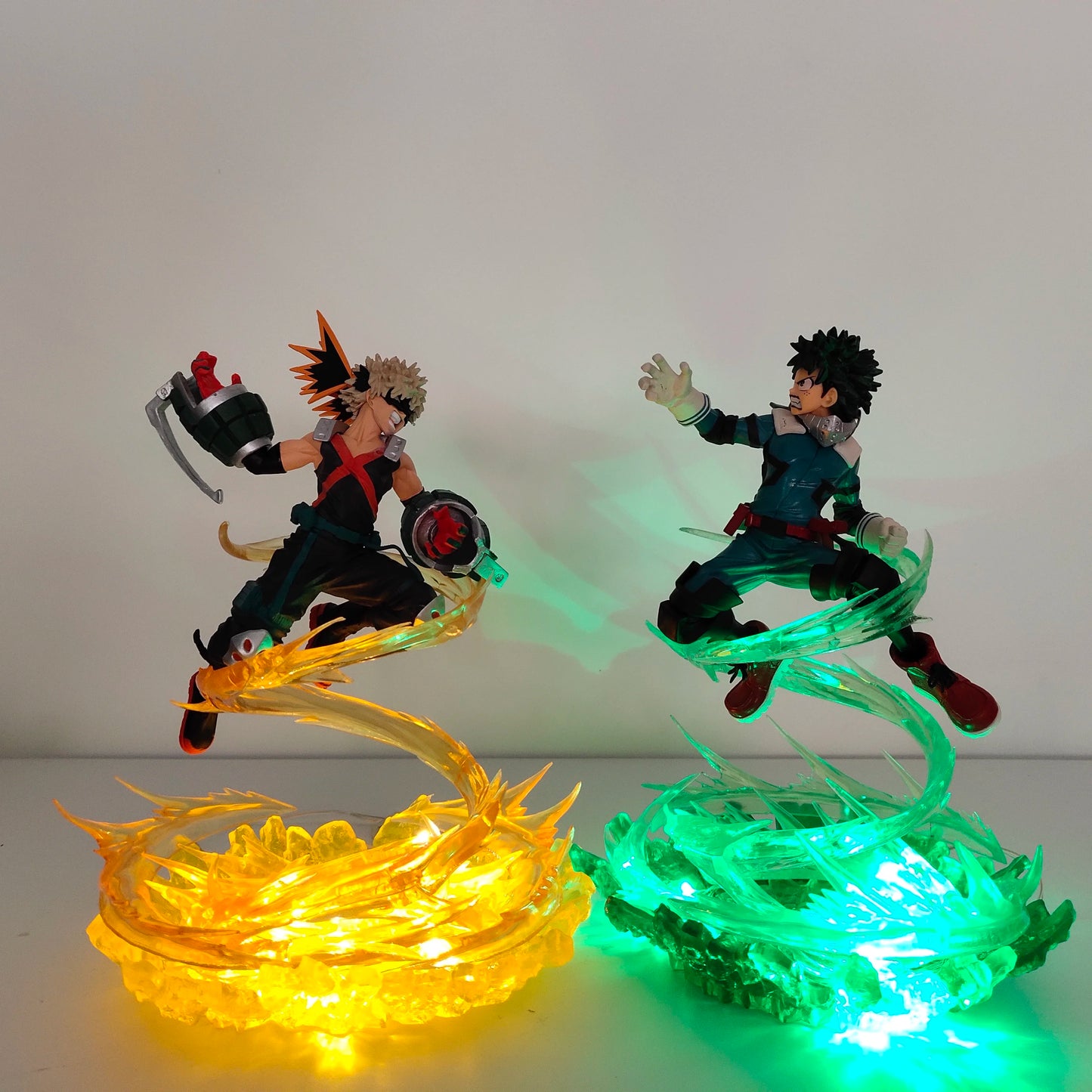 Anime Figure My Hero Academia Midoriya Izuku Bakugou Katsuki DEKU Toy PVC Model Collection DIY Effection Led Light Action Figure