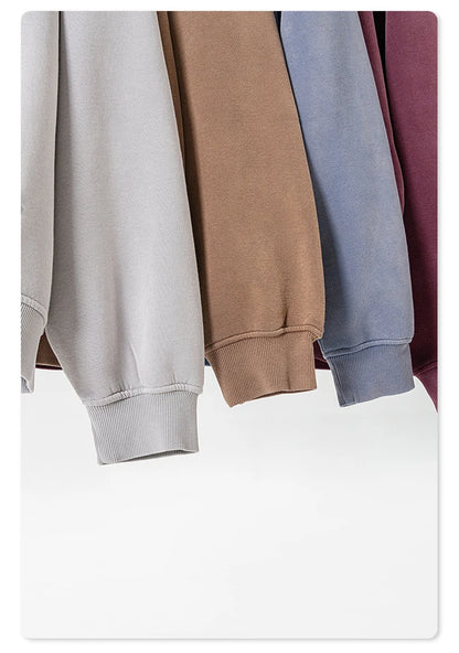 ZODF Autumn Winter Monkey Washed Fleece Hoodies For Men Unisex Basic 360gsm Warm Knitted Hooded Pullovers Coats HY0903