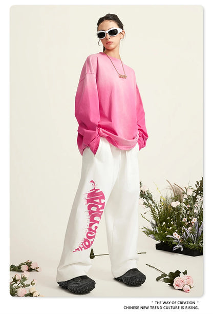 ZODF Retro Monkey Washed 260gsm Cotton T-Shirt For Men Unisex High Street Loose Full Sleeve T Shirt Brand Streetwear HY0406