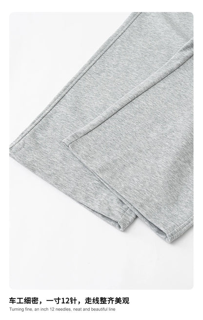 ZODF New 2025 Spring Men 280gsm Straight Pants Unisex Casual High Street Double Waist Sport Trousers Brand Streetwear HY1004