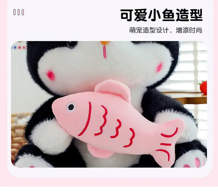 45cm Kawaii Stuffed Toys Lace Scarf Cat Plush Doll Fluffy Soft Cat Baby Doll Cute Cartoon Cat Stuffed Toy Home Decor Kid Gifts