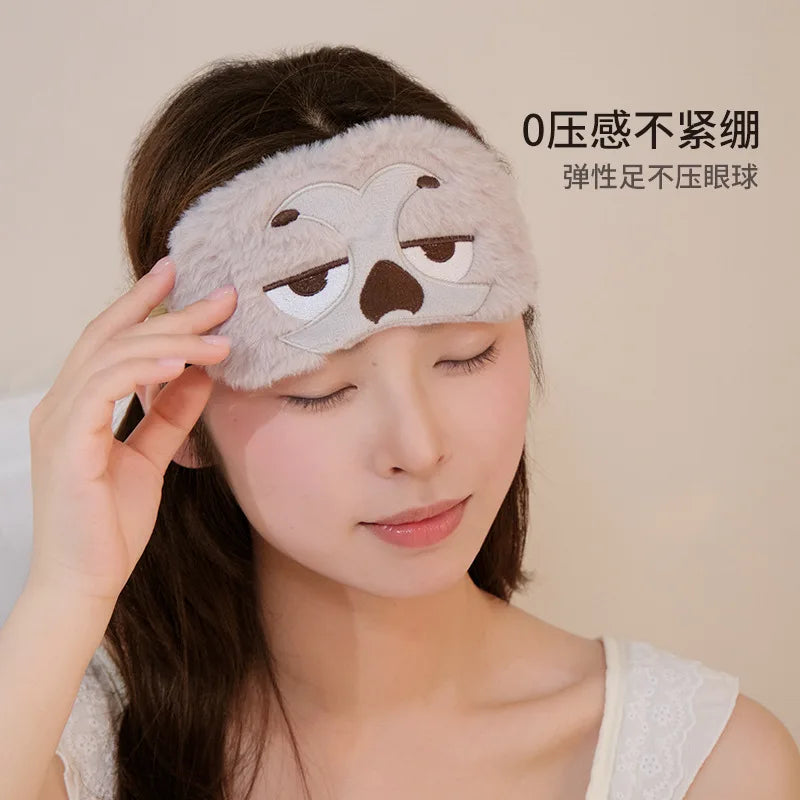 Disney Children's Plush Eye Mask Zootopia Cartoon Design Sleep Sunscreen Napping Mask for Students Cute And Crazy Gift