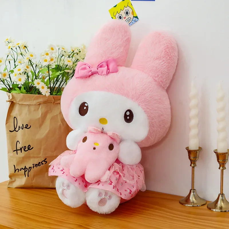 new 45/55/75cm Big Size Kuromi My Melody Sanrio Anime Plush Stuffed Doll Room Decoration Plushies Pillow Ornaments Holiday Gifts