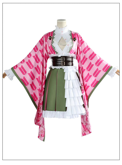 Kanroji Mitsuri Cosplay Costume Set Women Polyester