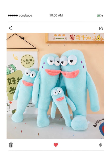 Sanrio 80cm Cute Plush Cartoon Ugly Fish Stuffed Toy Funny Knock Knock Doll New Viral Kids Birthday Christmas Gift for Children