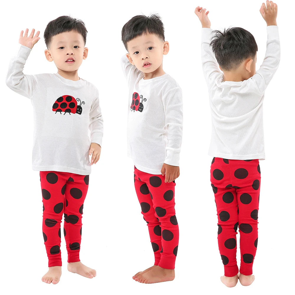 Boys Pajamas Sets 2 to 3 4 5 6 7 8 Years Cotton Long Sleeve Toddler Boy Pijama Autumn Winter Kids Sleepwear Set Children Clothes