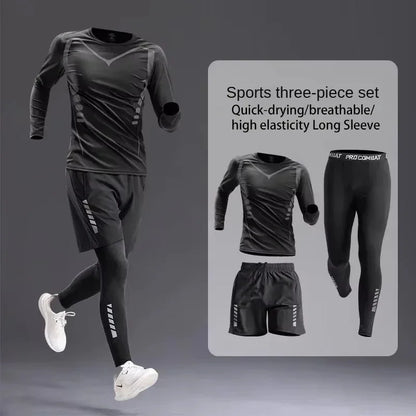 Men’s Sportswear Suit 1-5pcs – All-Season Running Cycling & Fitness Quick-Dry Track Set