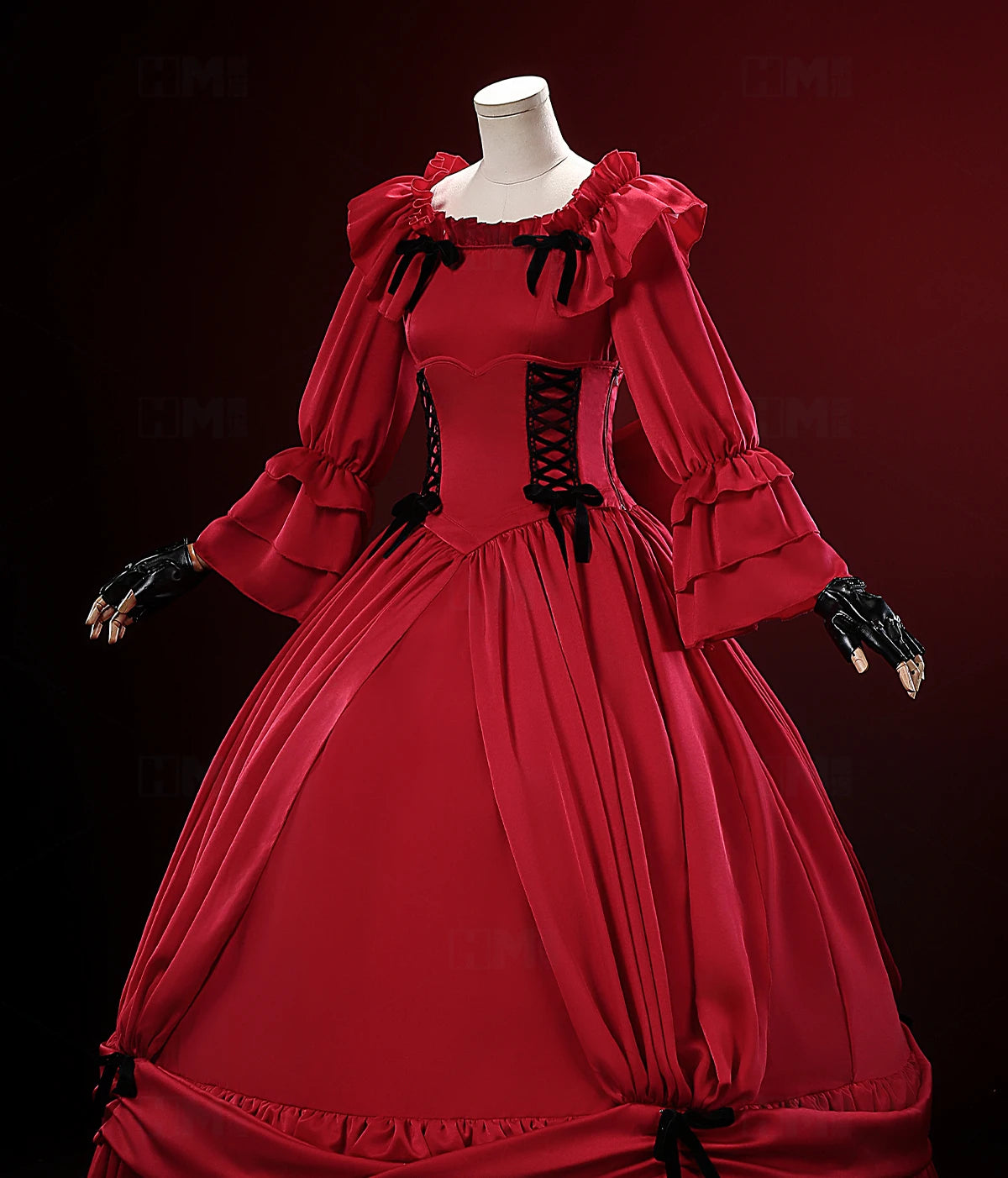 Scarlet El Vandimion Cosplay Costume Wig Red Dress Anime May I Ask for One Final Thing Ice Rose Earrings Women Girls Role Play