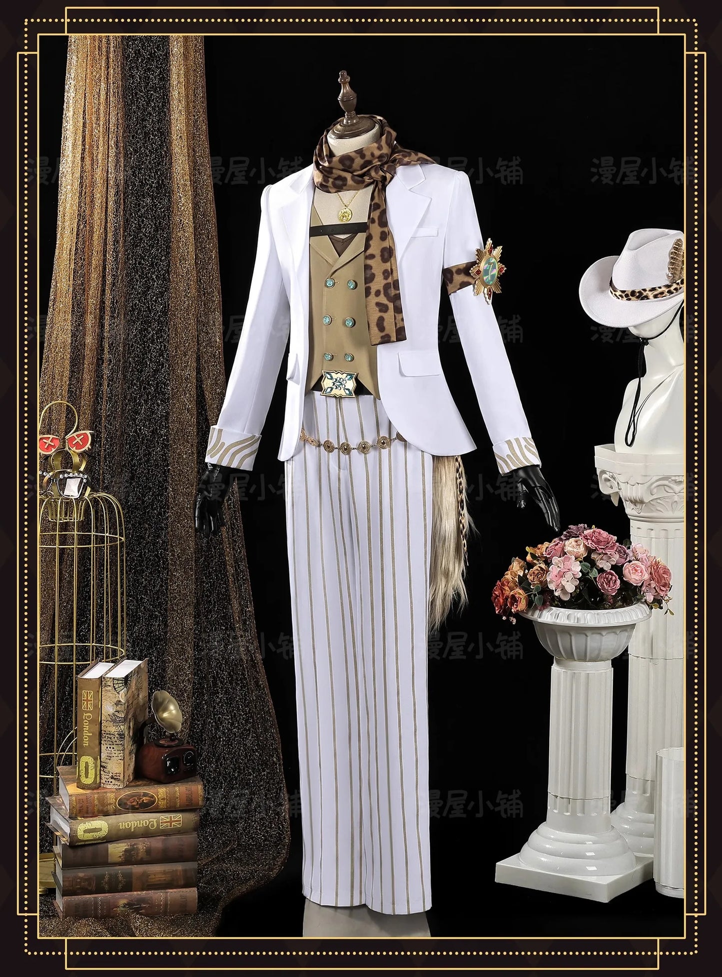 Identity V Prospector Cosplay Costume Wig Norton Campbell Uniform Hat Glasses Gambler in The Spotlight Halloween Women Men Props