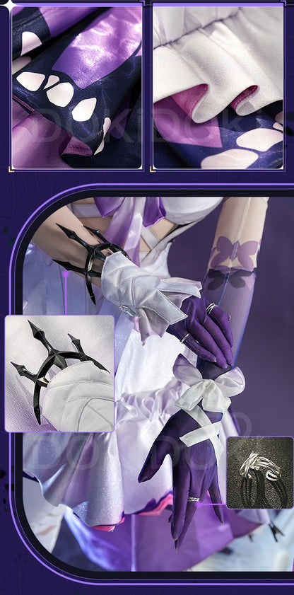 IN STOCK Castorice Cosplay Costume Game Honkai: Star Rail 【S-2XL】DokiDoki-SR HSR Castorice Purple Dress Halloween Costume
