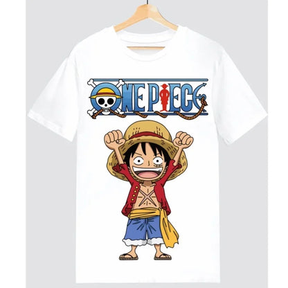 Summer Luffy T-shirt Men Women Short Sleeve Zoro One Piece Anime Oversized T-shirt Casual Print Tee Cotton Unisex Streetwear Y2k
