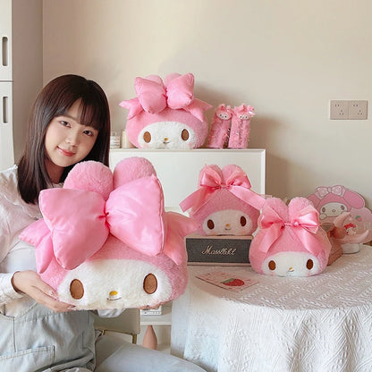 Sanrio Cartoon My Melody Headrest Back Cushion Cartoon Anime Seat Belt Cover Japanese Style Car Accessory Throw Pillow Sofa Bed