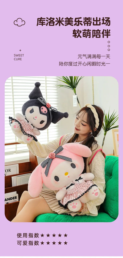 Sanrio Big Size 80cm Cute Kuromi My Melody Soft Stuffed Sofa Body Throw Pillow Plush Toys Dolls Kawaii Room Decor Holiday Gifts