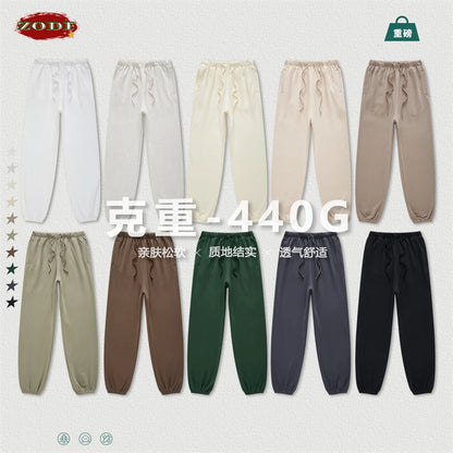 ZODF New Men Heavy Weight 440gsm Solid Sweatpants Unisex Loose Basic Casual Comfortable Sport Pants Joggers Streetwears HY0628