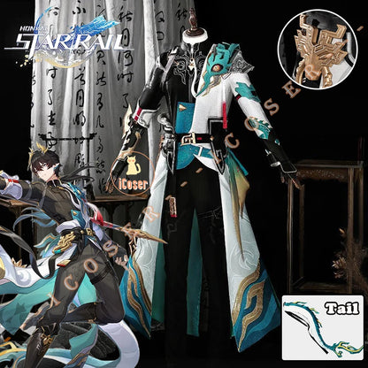 Honkai Star Rail Dan Heng Cosplay Costume Wig Permansor Terrae Uniform New Skin Headwear Halloween Party for Women Men Cos Props