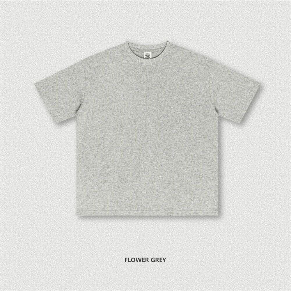 ZODF New 2025 Spring Summer 235gsm Solid Cotton T-Shirts For Men Women Unisex Loose Basic T Shirt Tees Brand Tops HY0970