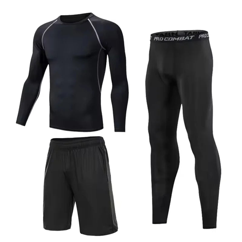 5 Fruit/Set Men’s Compression Sports Suits Gym Running Jogging Tight Training Pants - Orange / 4XL