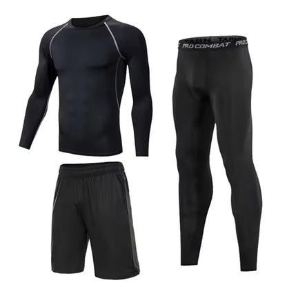 5 Fruit/Set Men’s Compression Sports Suits Gym Running Jogging Tight Training Pants - Orange / 4XL