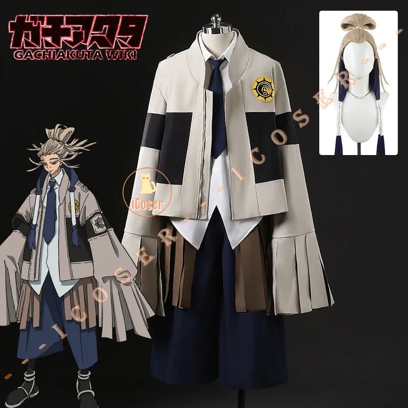 Anime Gachiakuta Tamsy Caines Cosplay Costume Wig Uniform Jacket Bag Carnival Halloween Party for Women Men Role Play Outfit Cos