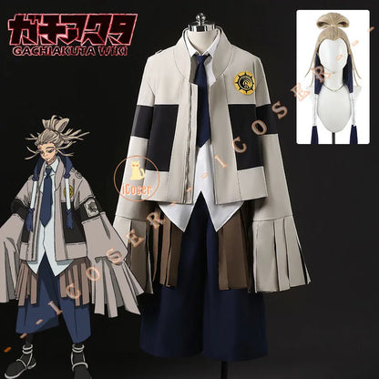 Anime Gachiakuta Tamsy Caines Cosplay Costume Wig Uniform Jacket Bag Carnival Halloween Party for Women Men Role Play Outfit Cos