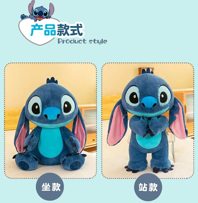 80cm Big Size Disney LILO & Stitch Anime Plush Stuffed Doll Room Plushies Pillow Kawaii Ornaments Children's Holiday Gifts