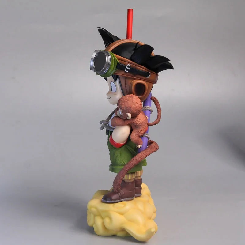 2024 New 25.8cm Dragon Ball Gk Monkey Goku Statue Figures Anime Doll Cloud Super Saiyan Model Figure Box Gift Toy For Children