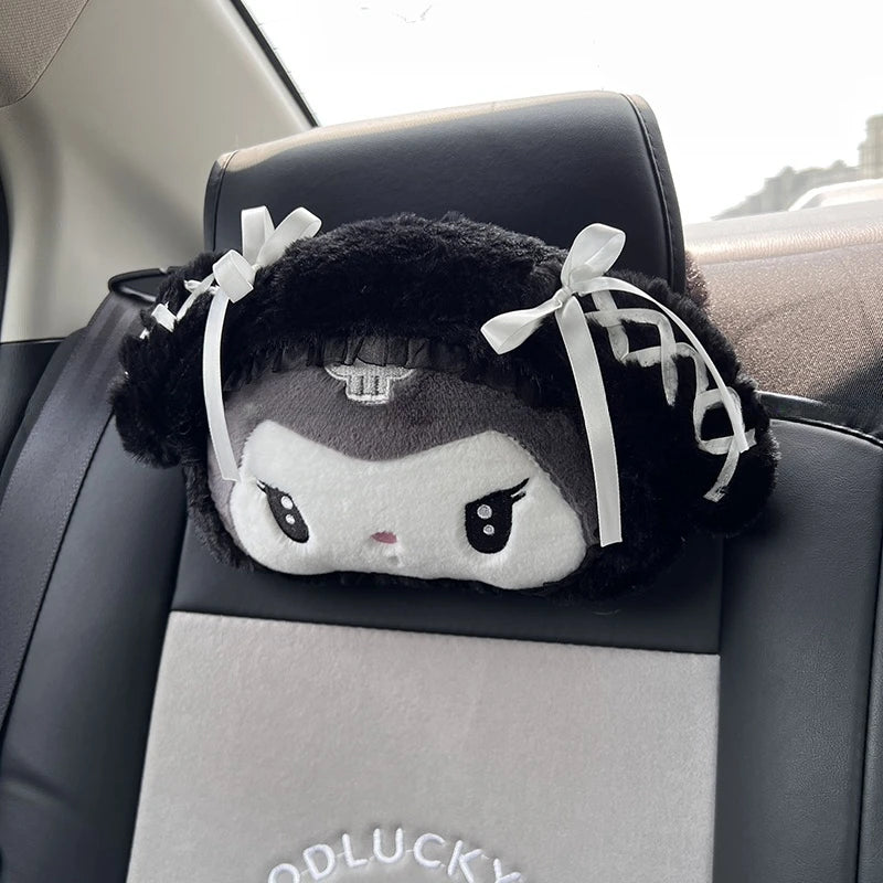 Sanrio Lolita My Melody Headrest Back Cushion Car Seat Belt Cover Stuffed Anime Kuromi Cuddly Pillow Plushies Xmas Gifts Girl