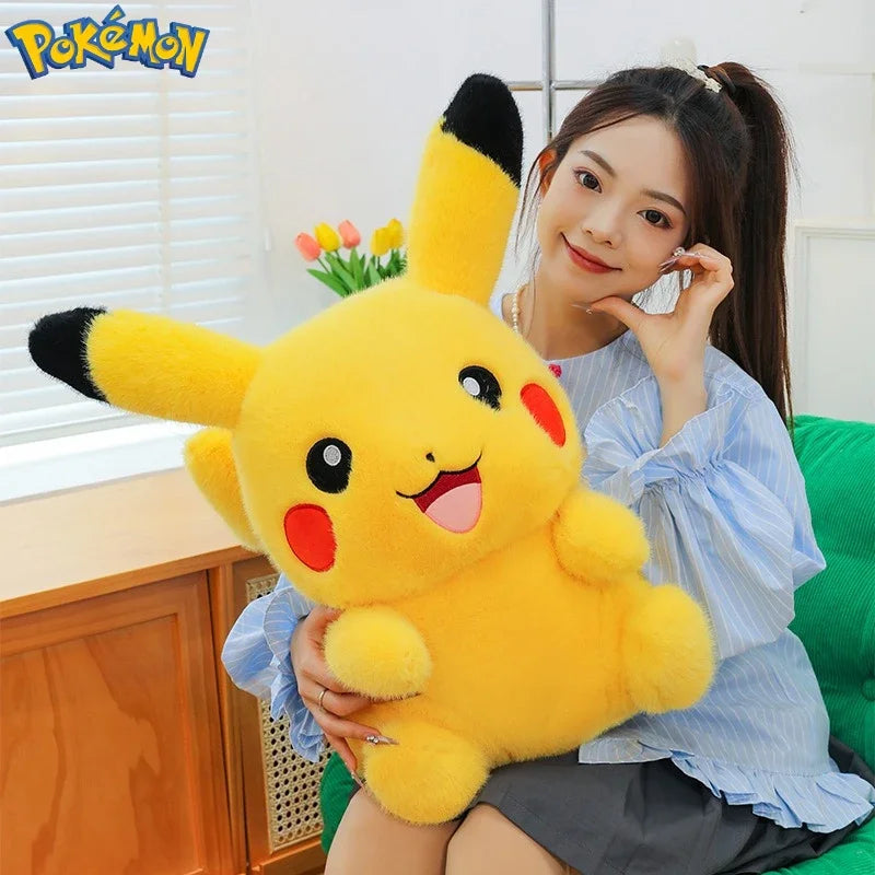 35-60CM Long-haired Pikachu Plushies Kawaii Pokemon Peluche Cartoon Anime Comfortable Soft Doll Ornament Children Toy Gifts