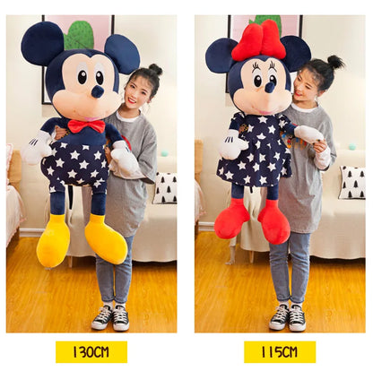 Disney 95cm Plush Star Mickey Minnie Toy Large Couple Mickey Mouse Pillow Kids Stuffed Doll Birthday Xmas Gift for Children