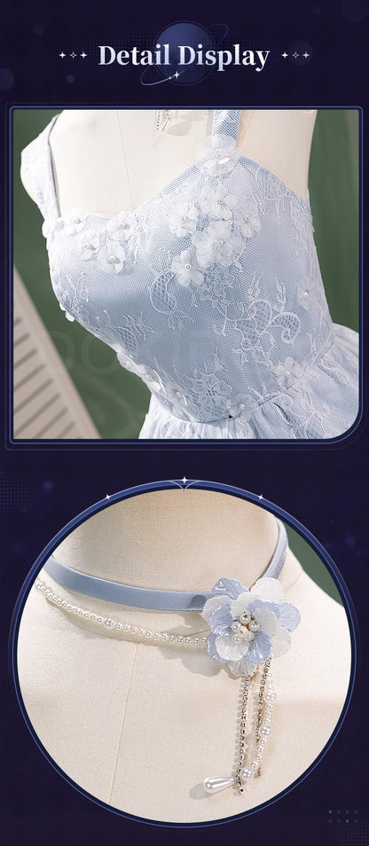 Midnight Bloom Hunter MC Cosplay Game Love and Deepspace DokiDoki-R Women Blue Dress Qinche Sylus Cosplay