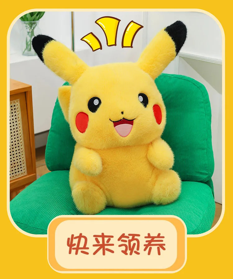35-60CM Long-haired Pikachu Plushies Kawaii Pokemon Peluche Cartoon Anime Comfortable Soft Doll Ornament Children Toy Gifts