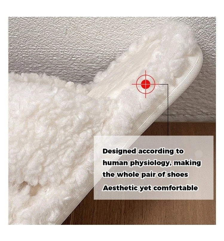 New Sanrio Sweet Hello Kitty Warm Cotton Slippers For Student Dormitory Comfortable One Word Hairy Adult Cotton Slippers