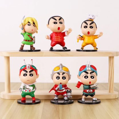 New 8cm Crayon Shin-chan Cos Anime Game Characters Action Figure Anime Figurine Pvc Collection Model Toys Kids Gifts ﻿