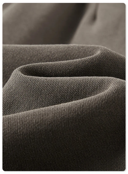 ZODF New Summer Men Retro Washed Shorts Unisex Drawstring Loose Edge 420gsm Solid Knee Length Cotton Pants Streetwears HY0589